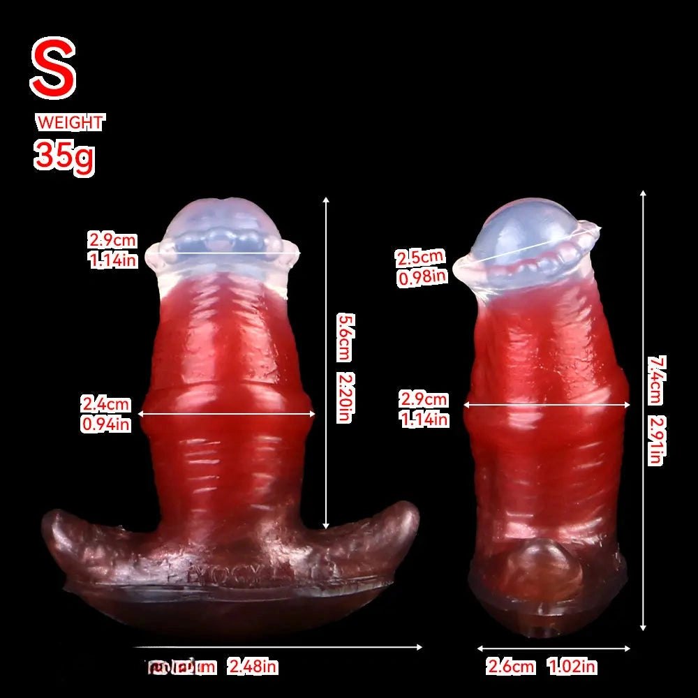 Red silicone anchor base butt plug, photo 22