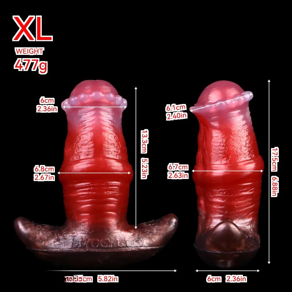 Red silicone anchor base butt plug, photo 23
