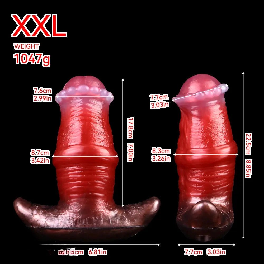 Red silicone anchor base butt plug, photo 24