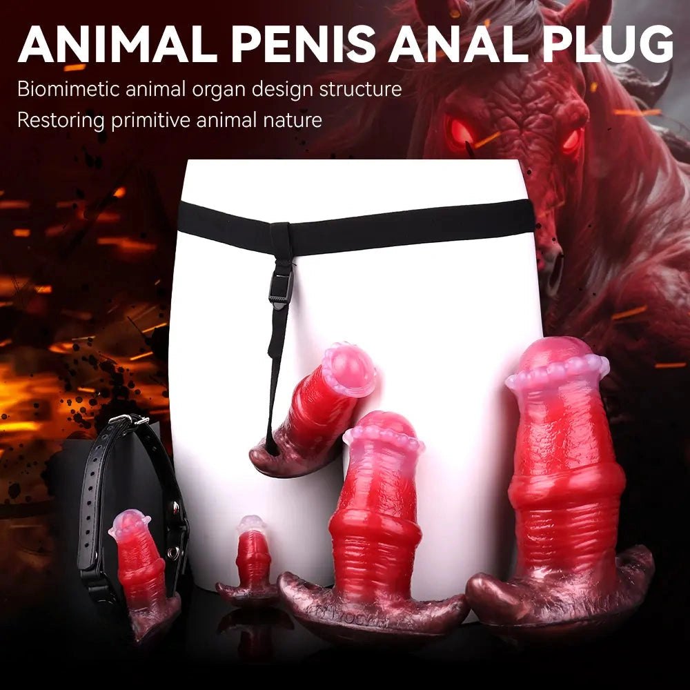 Red silicone anchor base butt plug, photo 3