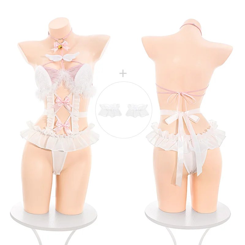 Angel cat ear open crotch bodysuit costume, photo 11