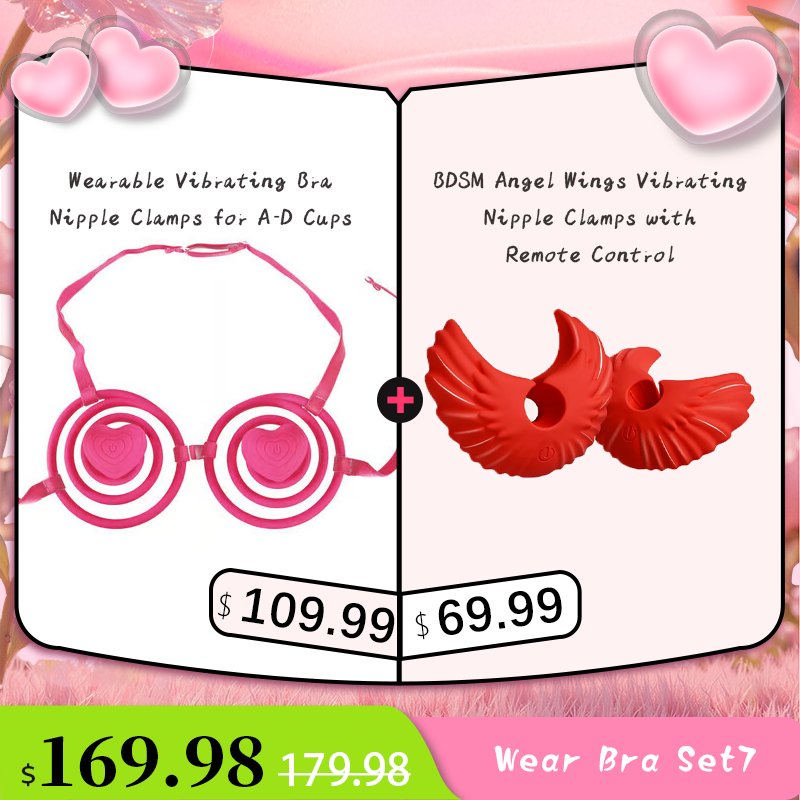 Red silicone angel wing vibrating nipple clamps, photo 10