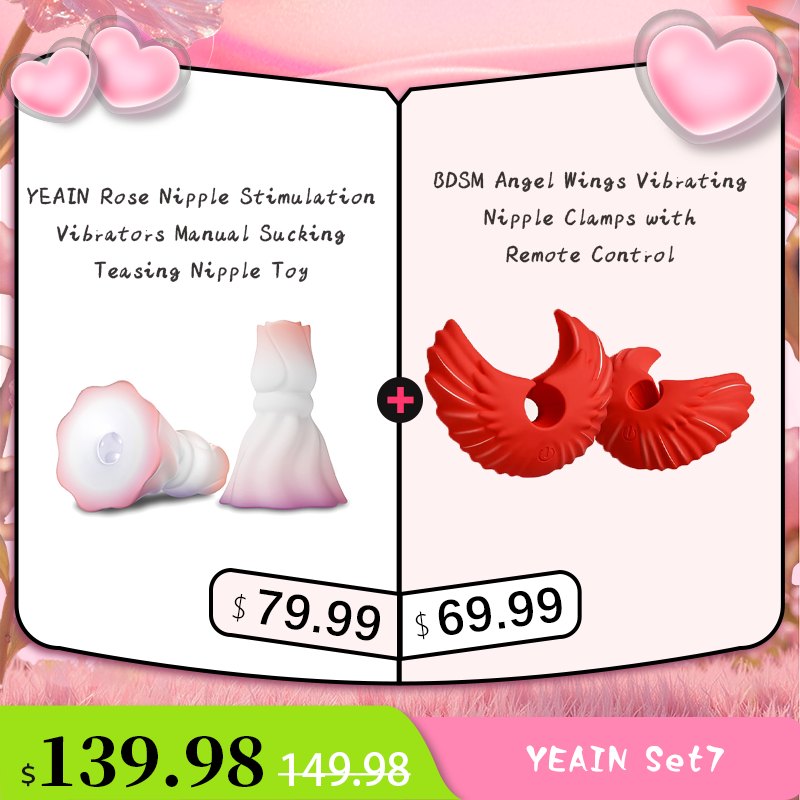 Red silicone angel wing vibrating nipple clamps, photo 14