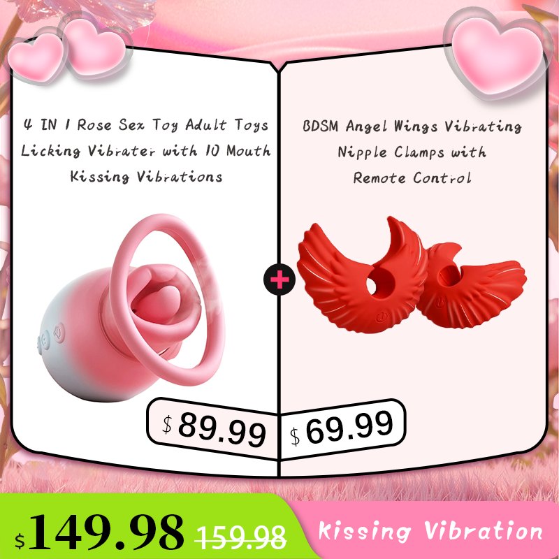 Red silicone angel wing vibrating nipple clamps, photo 17