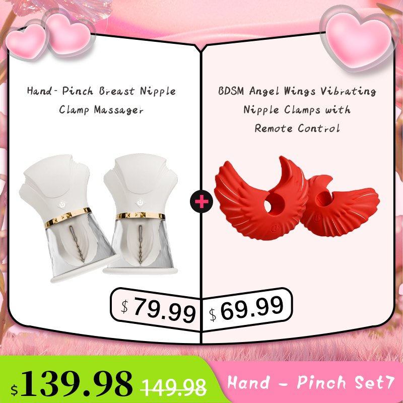 Red silicone angel wing vibrating nipple clamps, photo 8