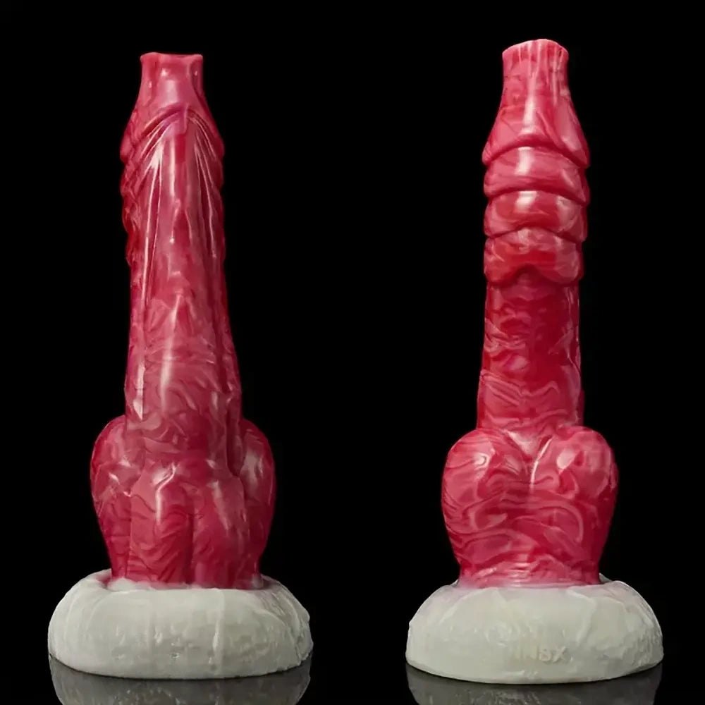 Colorful silicone animal knot dog dildo, photo 1
