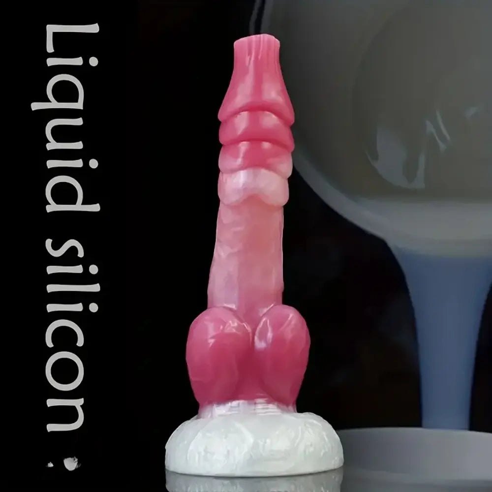 Colorful silicone animal knot dog dildo, photo 4