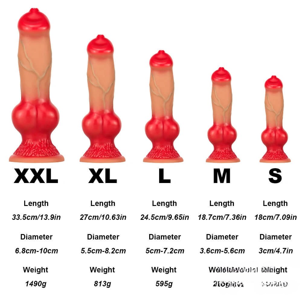 Red liquid silicone knotted dildo, photo 5