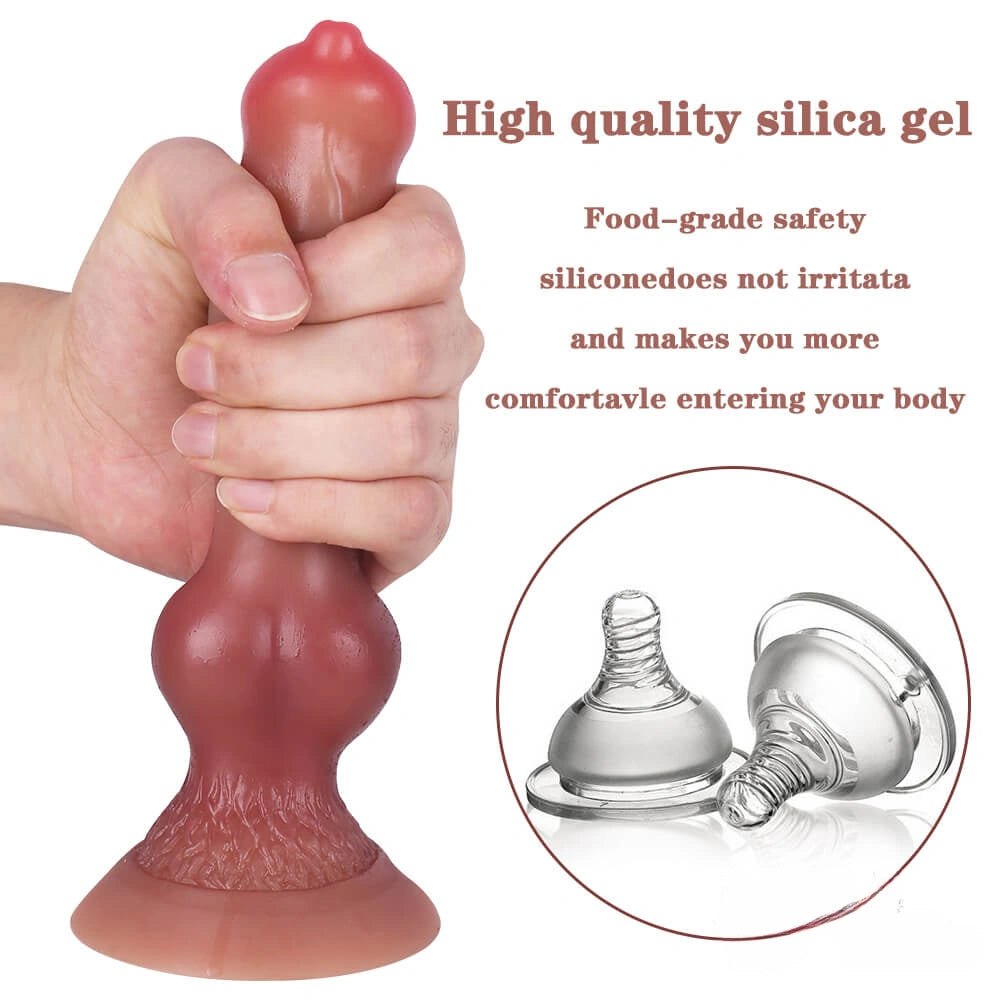 Deep red animal organ silicone dildo, photo 6