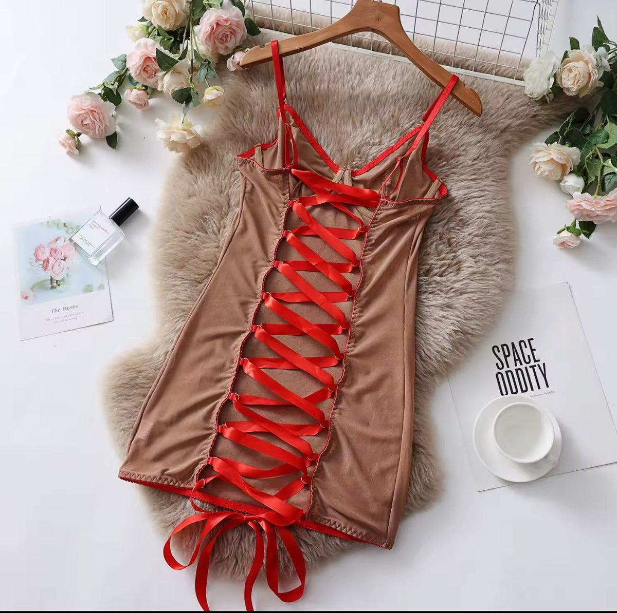Desert animal print sheer mesh chemise