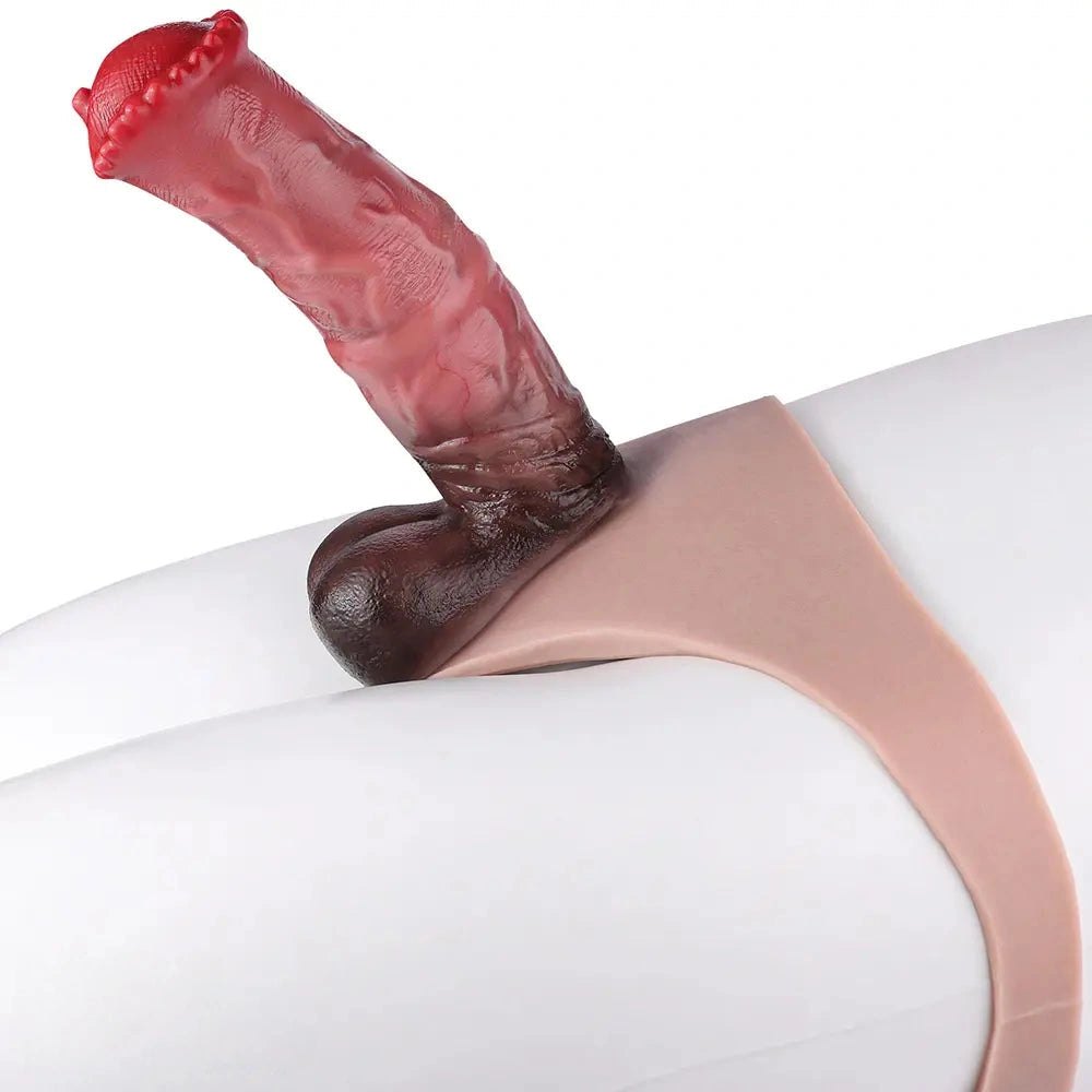 Animal shape silicone dildo attached to wearable panty, photo 5
