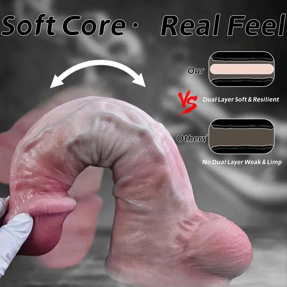 Large flesh-tone dual density realistic dildo, photo 4
