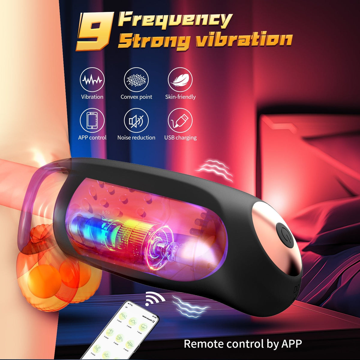 App controlled male masturbator trainer with locking ring, photo 2