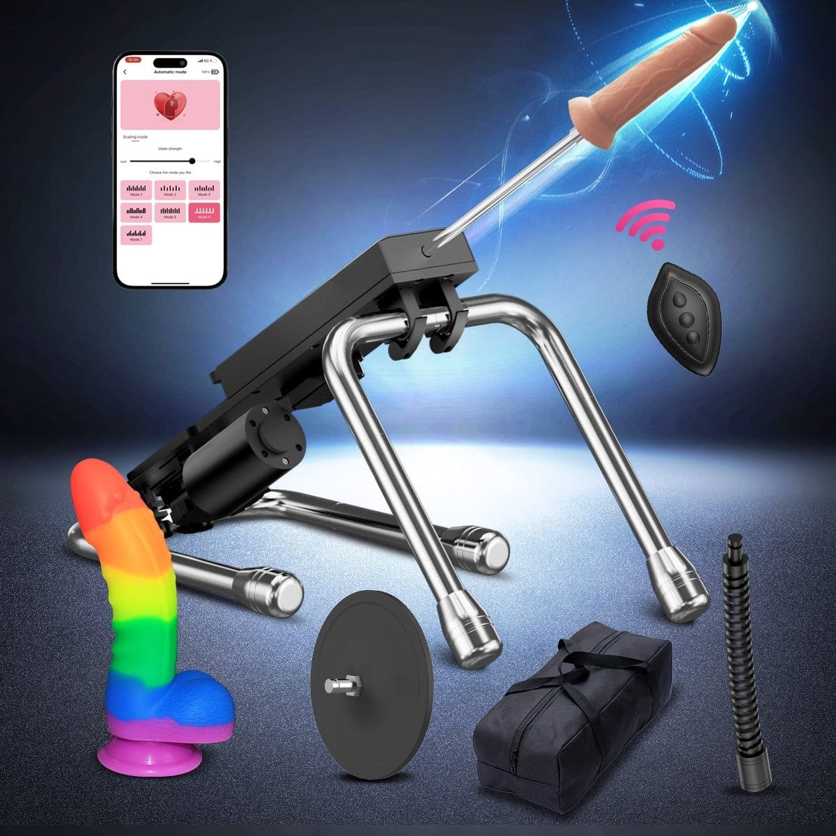 Black quadruped stand sex machine
