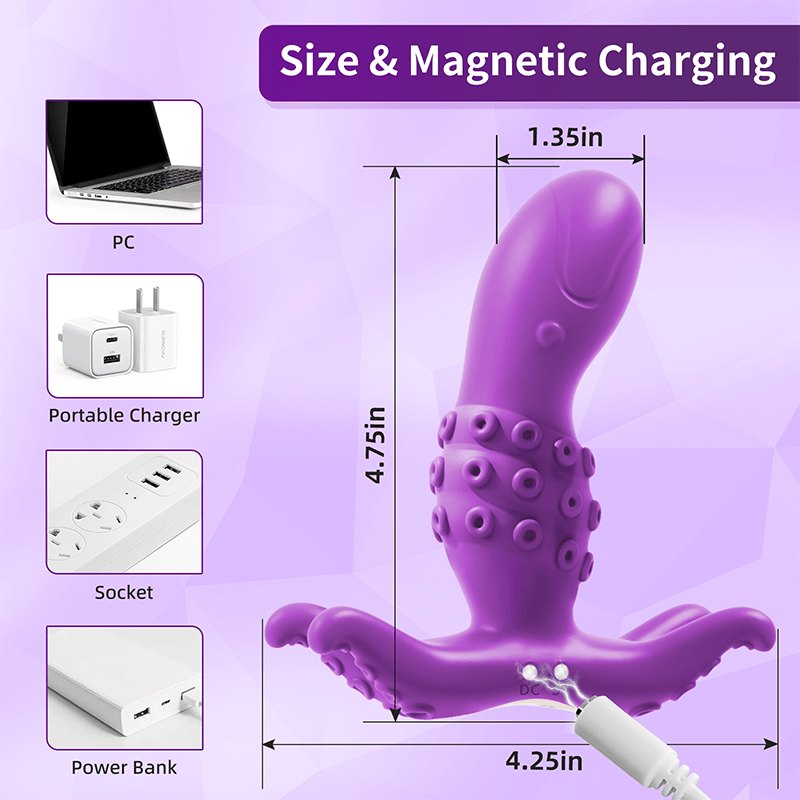 Purple app control wearable prostate massager, photo 3