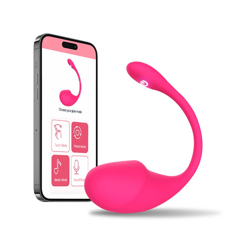 Rose red app-controlled egg vibrator, photo 1