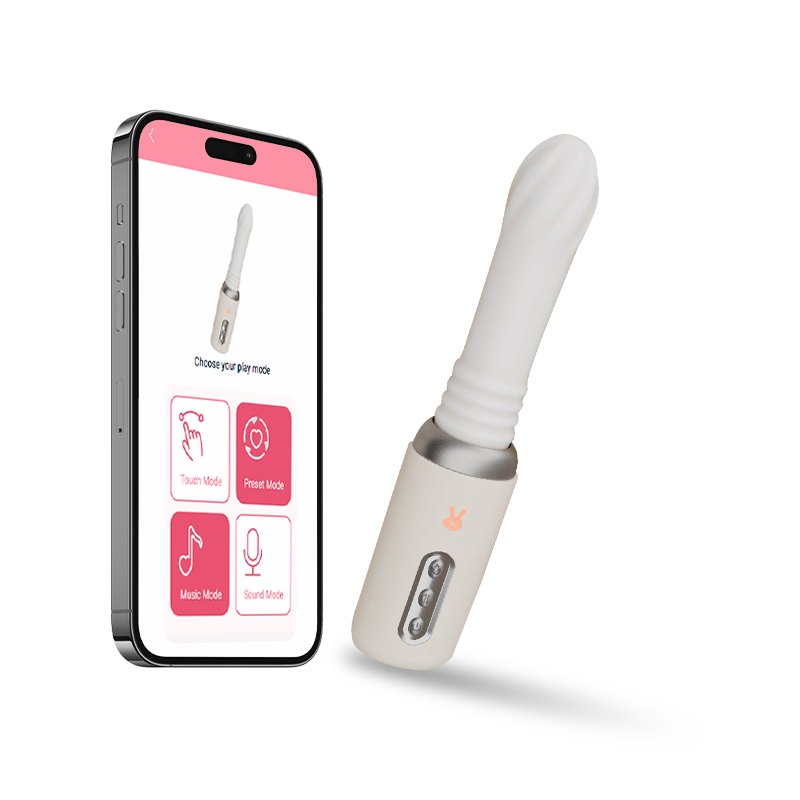 Off-white silicone sex machine wand, photo 1