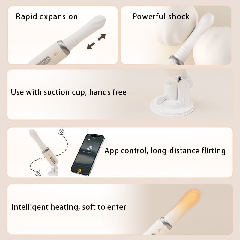Off-white silicone sex machine wand, photo 5
