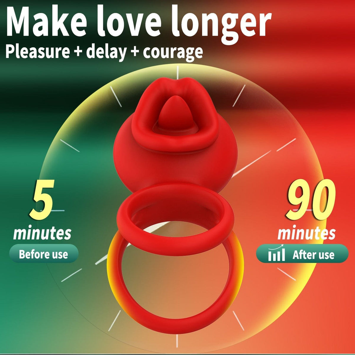 Red app controlled lip cock ring, photo 4