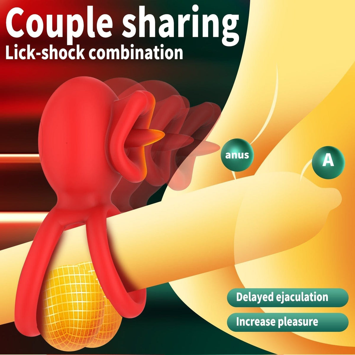Red app controlled lip cock ring, photo 8