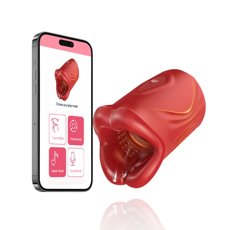 Red app controlled lips masturbator, photo 1