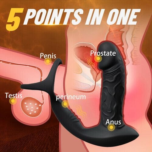 Black silicone app-controlled prostate massager, photo 4