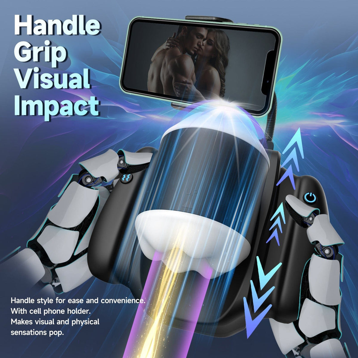 Black app controlled robotic male masturbator, photo 4