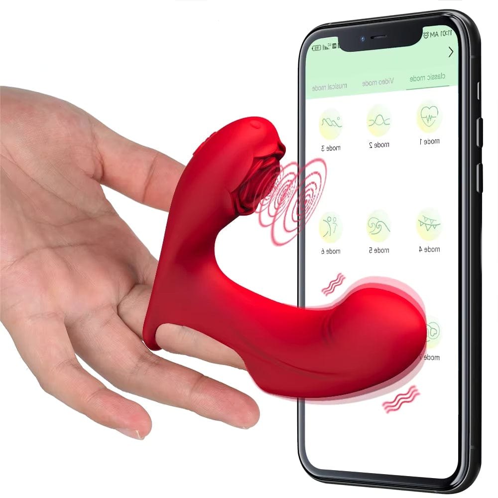 Red silicone rose finger sleeve vibrator, photo 2
