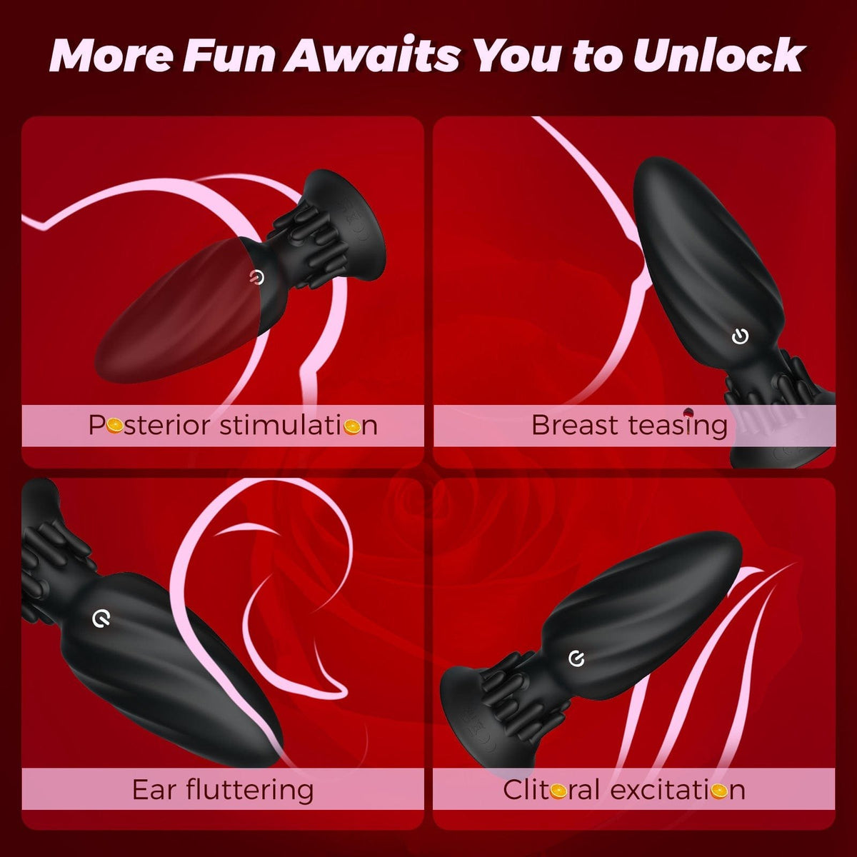 Black app-controlled rotating anal plug, photo 4