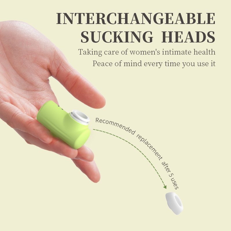 Green silicone app controlled suction and egg clitoral vibrator set, photo 9