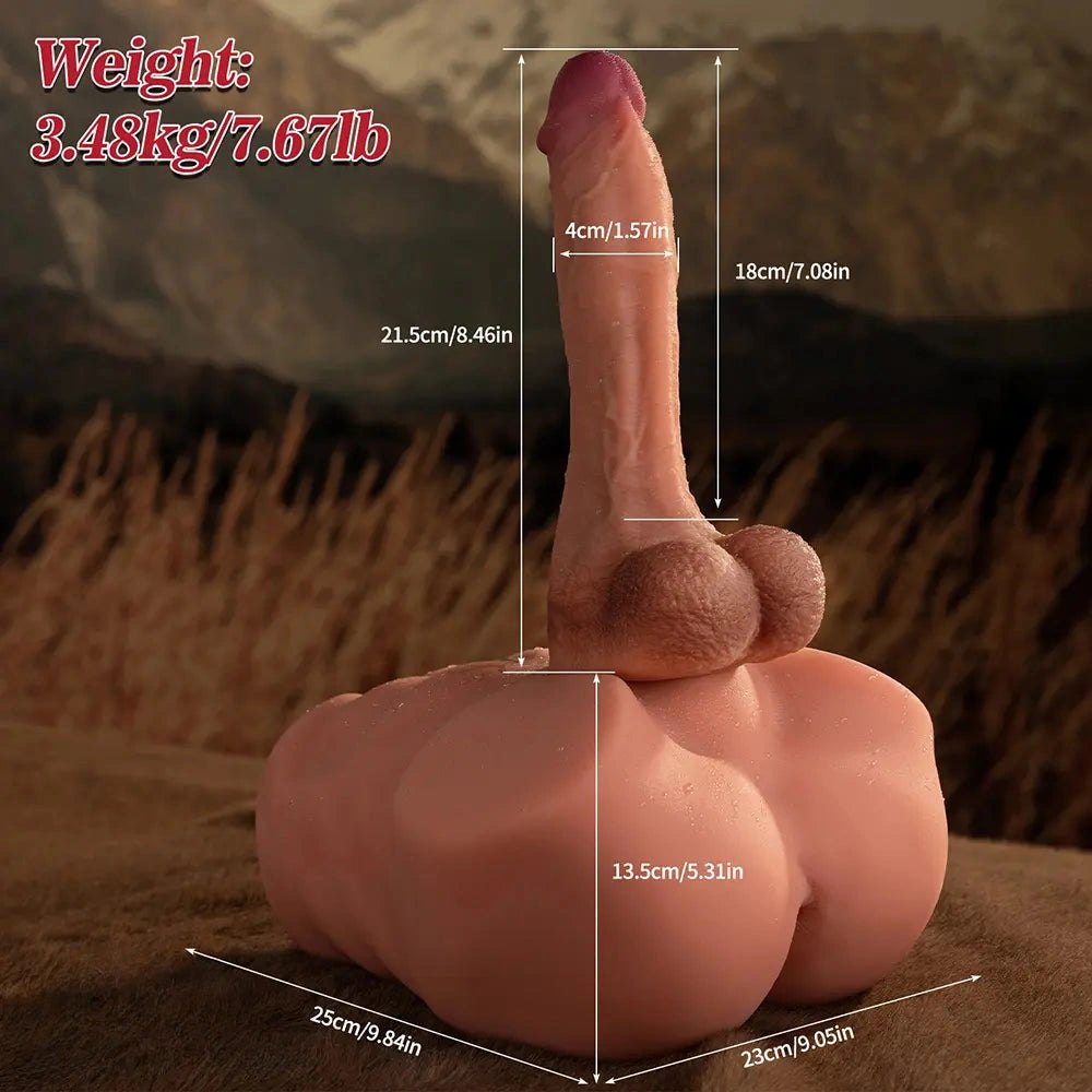 TPR male torso masturbator with dildo attachment, photo 5