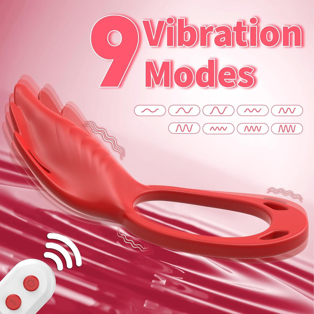Rose red vibrating cock ring, photo 3