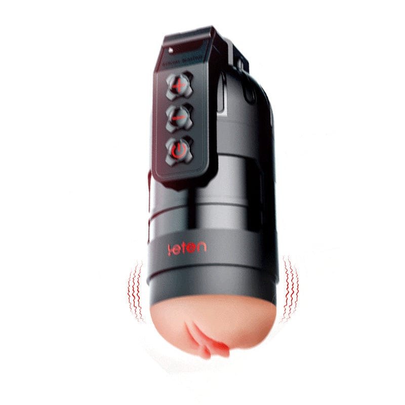 Black app-controlled vibrating masturbator cup