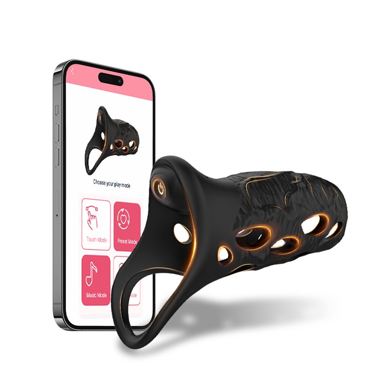 Black vibrating masturbation sleeve, photo 1