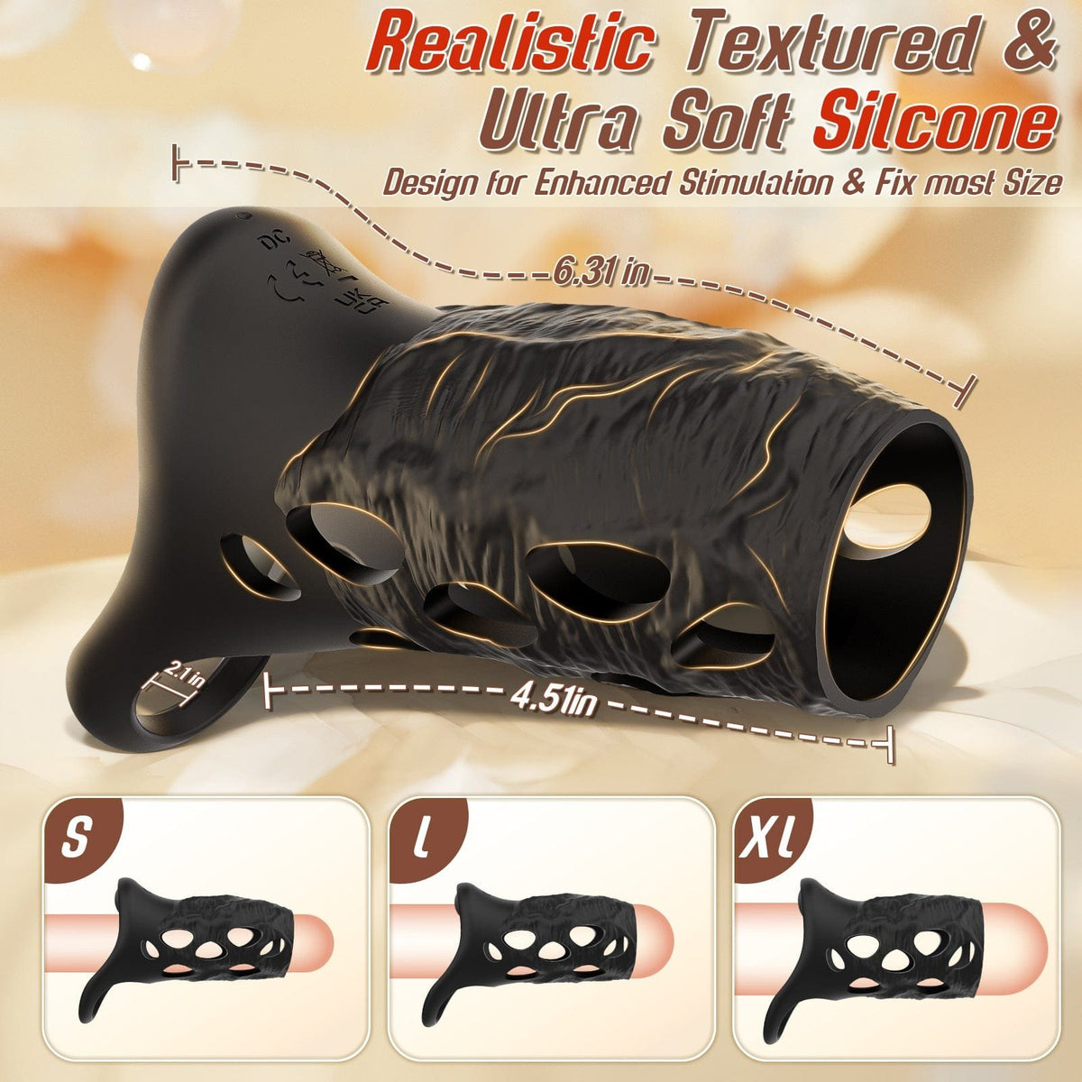 Black vibrating masturbation sleeve, photo 4