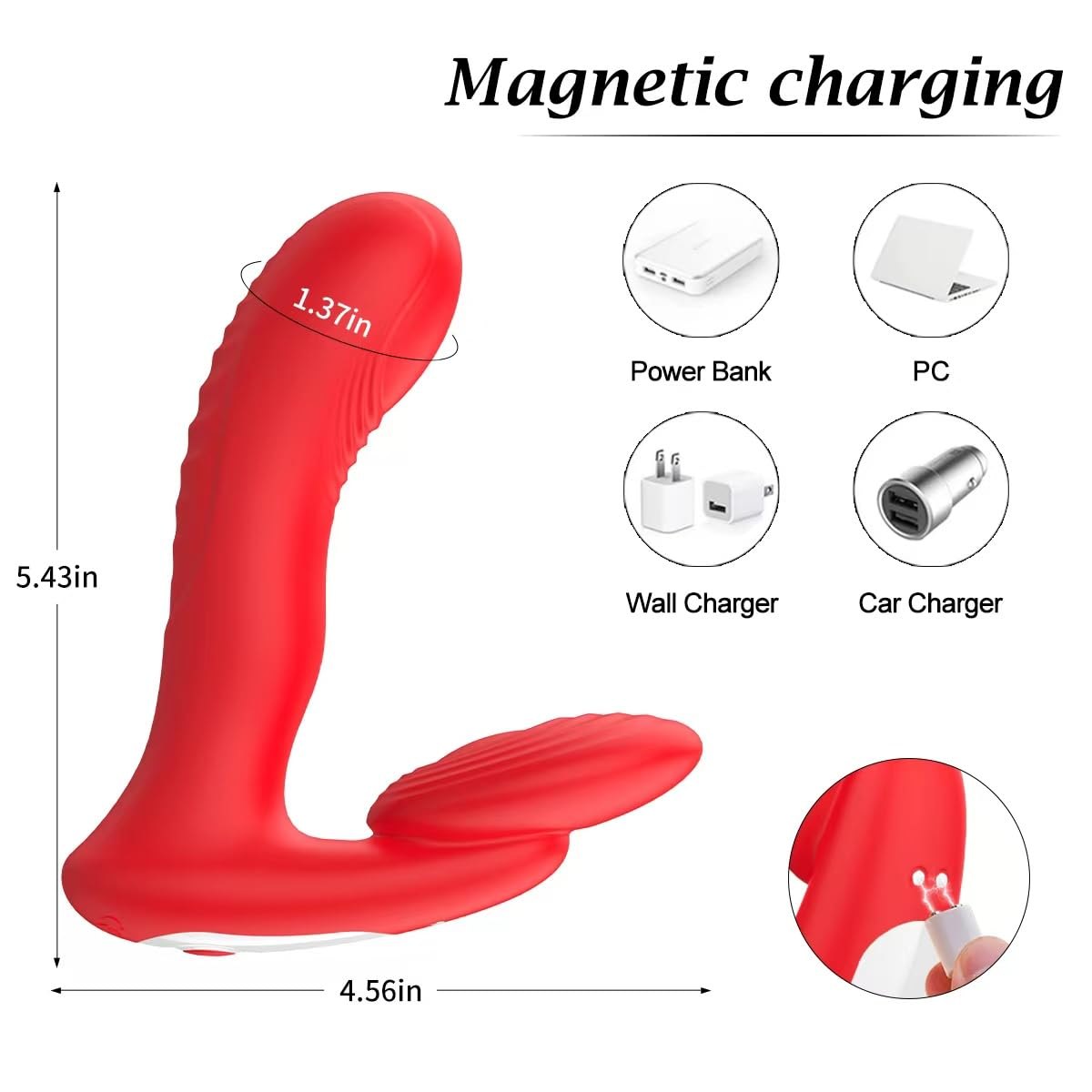 Red wearable prostate massager, photo 3