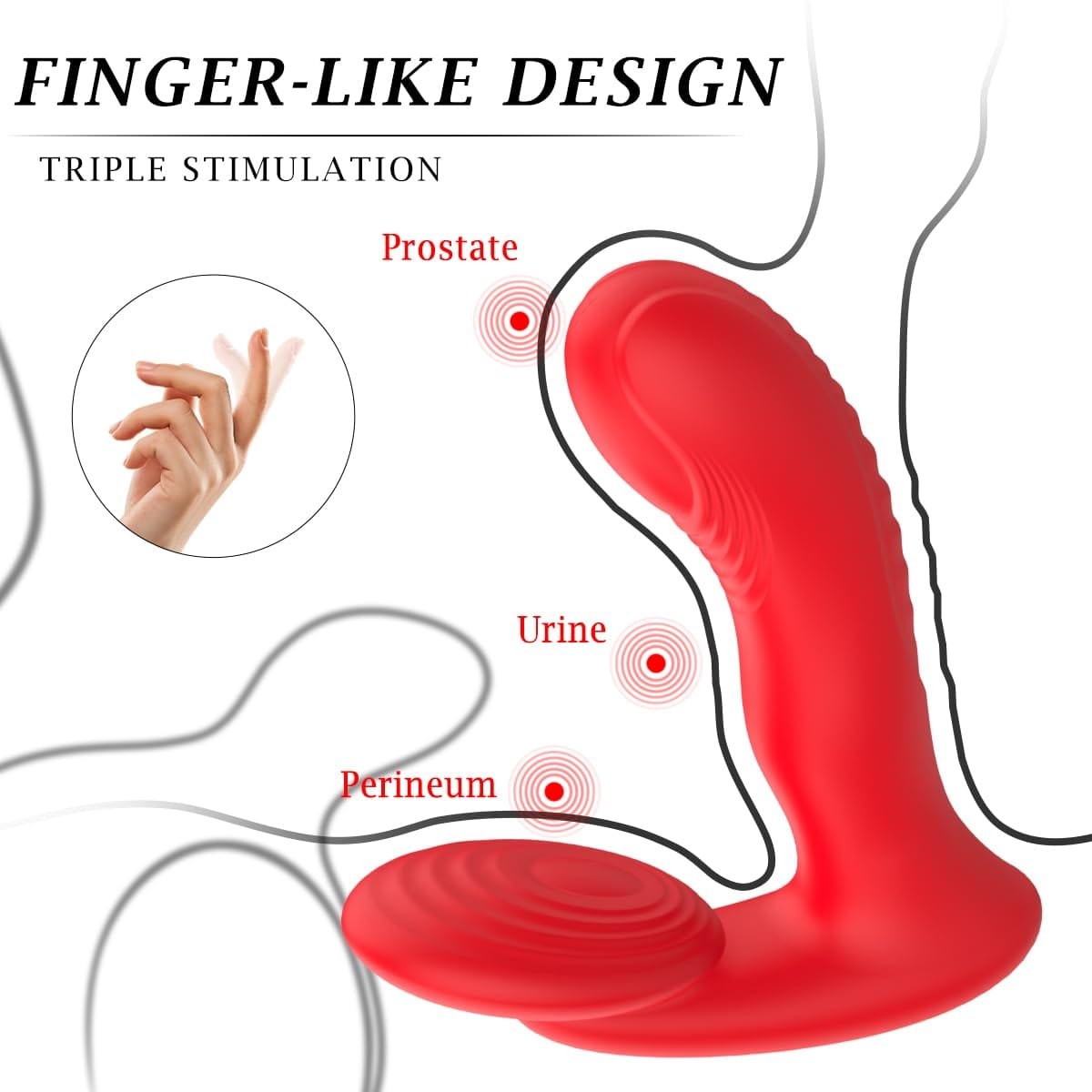 Red wearable prostate massager, photo 6
