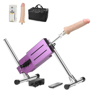 Purple aluminum telescopic sex machine