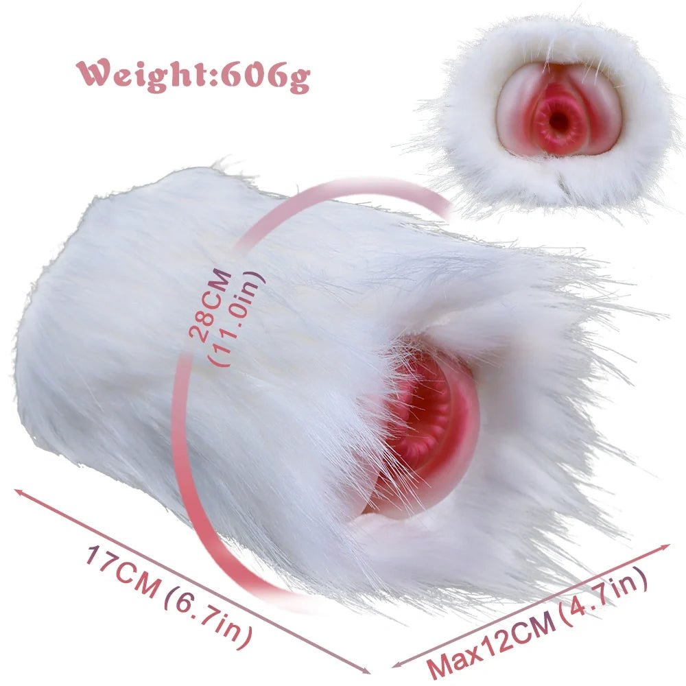 White fur masturbator, single entry, photo 11
