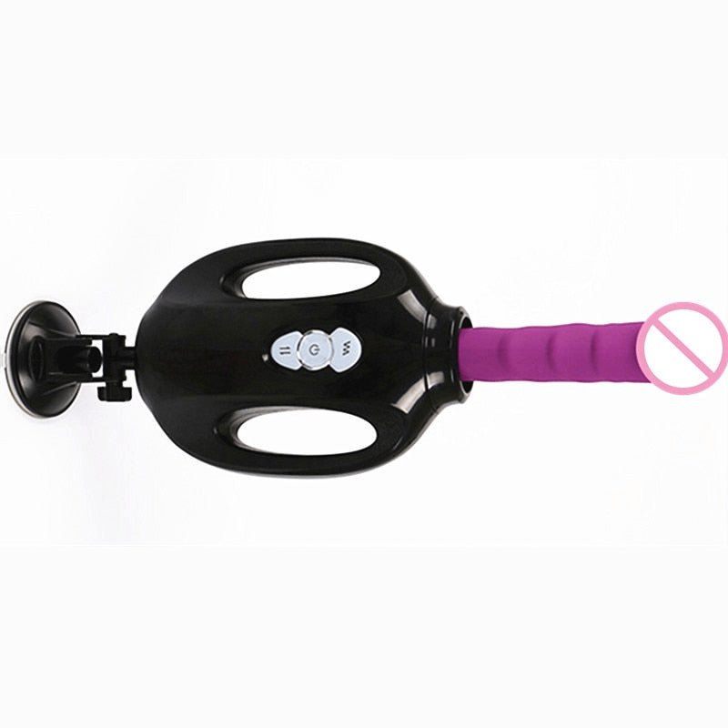 Black automatic thrusting sex machine with dildo attachment, photo 5
