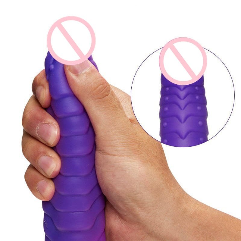 Purple silicone thrusting dildo, photo 3
