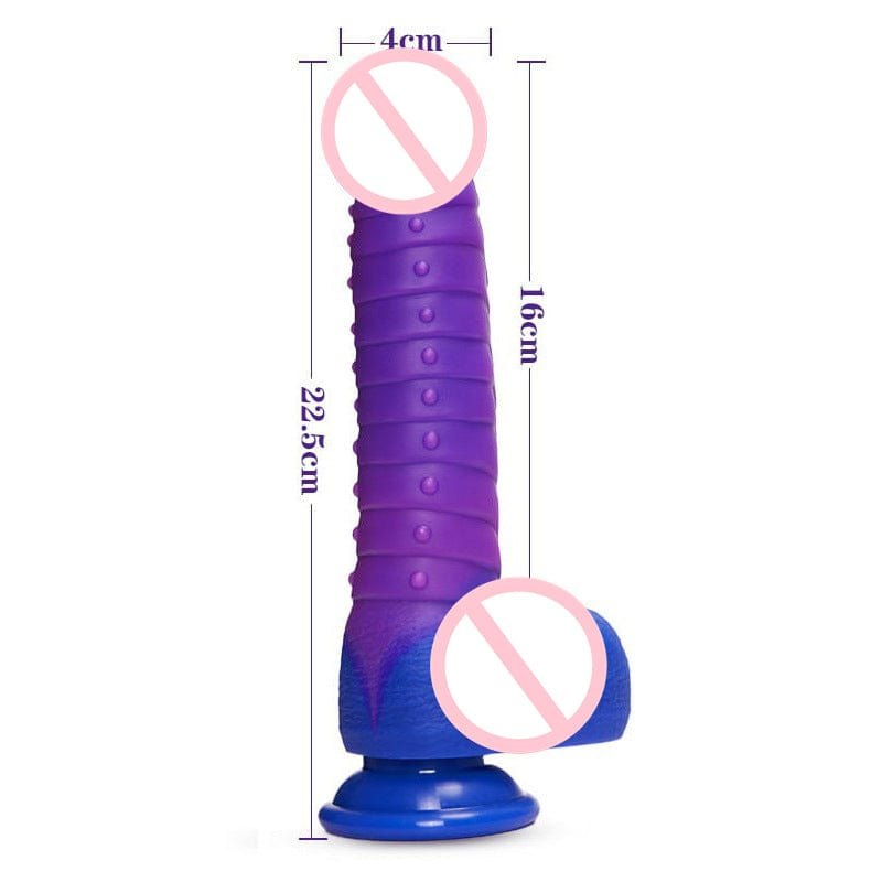 Purple silicone thrusting dildo, photo 4