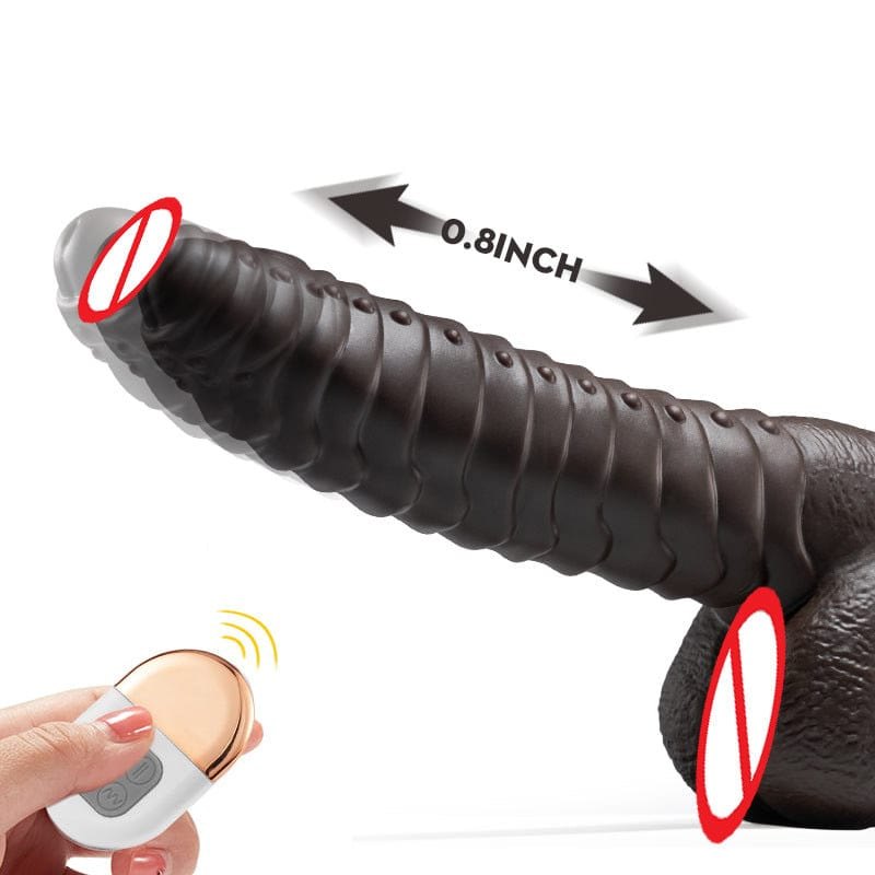 Purple silicone thrusting dildo, photo 5
