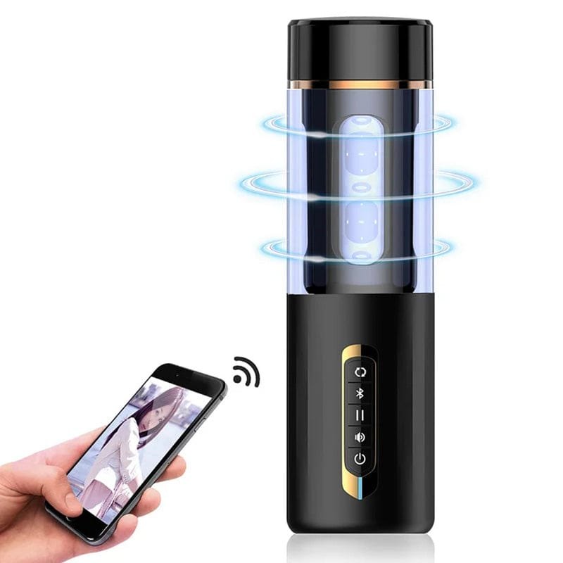 Black auto thrusting sound masturbator, photo 9