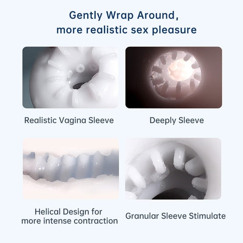 White automatic contraction male masturbator, photo 6