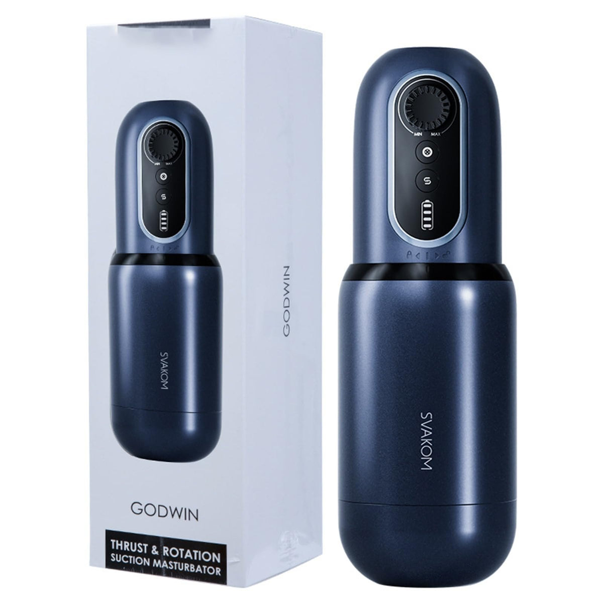 Navy blue automatic sucking masturbator, photo 2