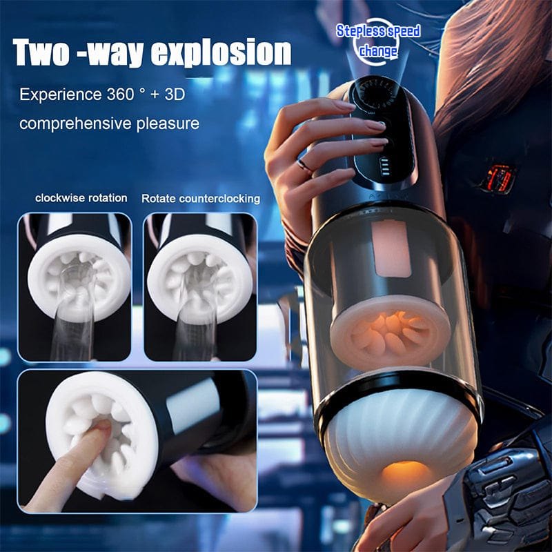 Navy blue automatic sucking masturbator, photo 5
