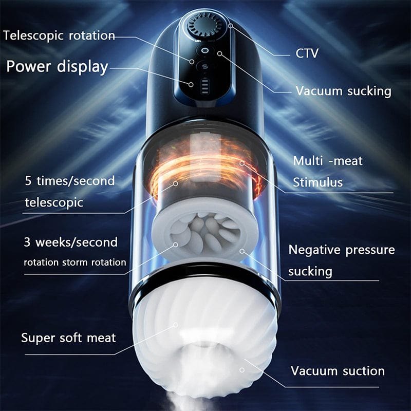 Navy blue automatic sucking masturbator, photo 6