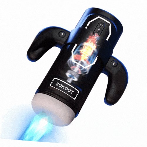 Black automatic telescoping male masturbator, photo 1