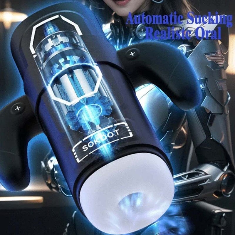 Black automatic telescoping male masturbator, photo 4